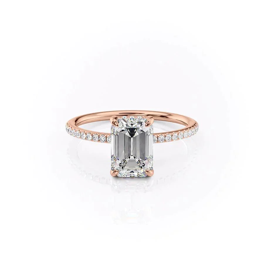 The Pave Kamellie Set With A 3 Carat Emerald Moissanite