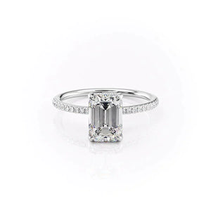 The Pave Kamellie Set With A 4 Carat Emerald Moissanite