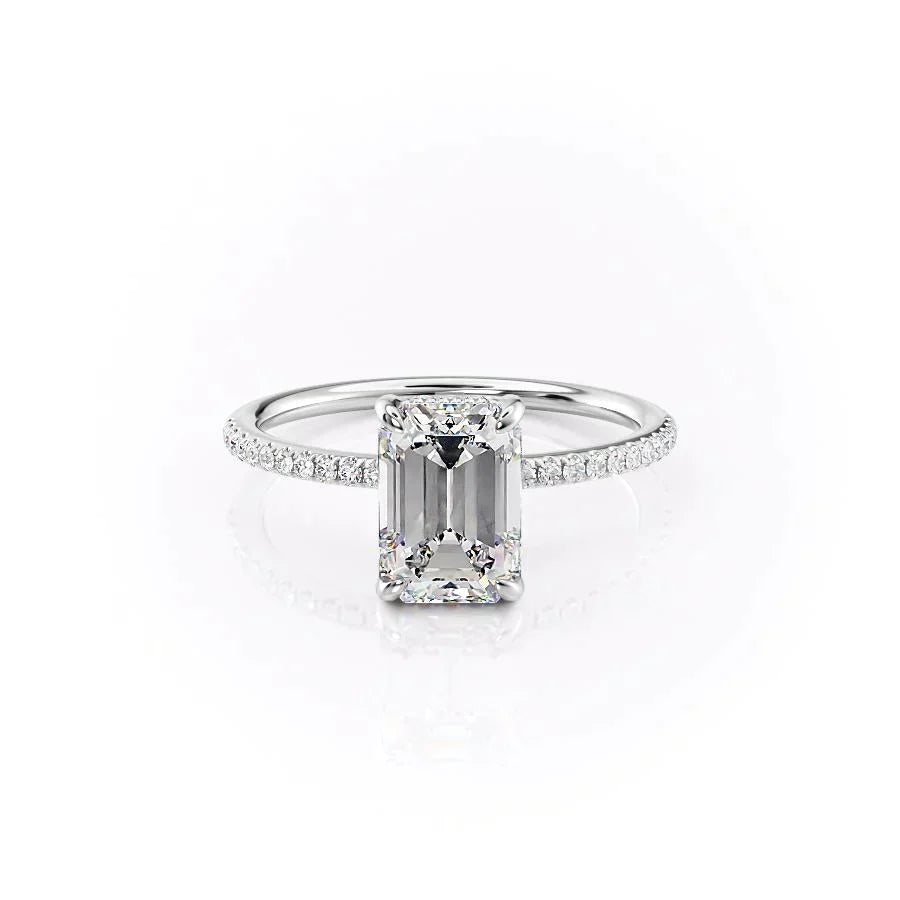 The Pave Kamellie Set With A 4 Carat Emerald Moissanite