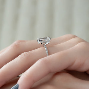 The Pave Kamellie Set With A 1 Carat Emerald Moissanite