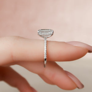 The Pave Kamellie Set With A 1 Carat Emerald Moissanite