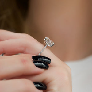 The Pave Kamellie Set With A 1 Carat Emerald Moissanite