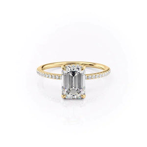 The Pave Kamellie Set With A 1 Carat Emerald Lab Diamond