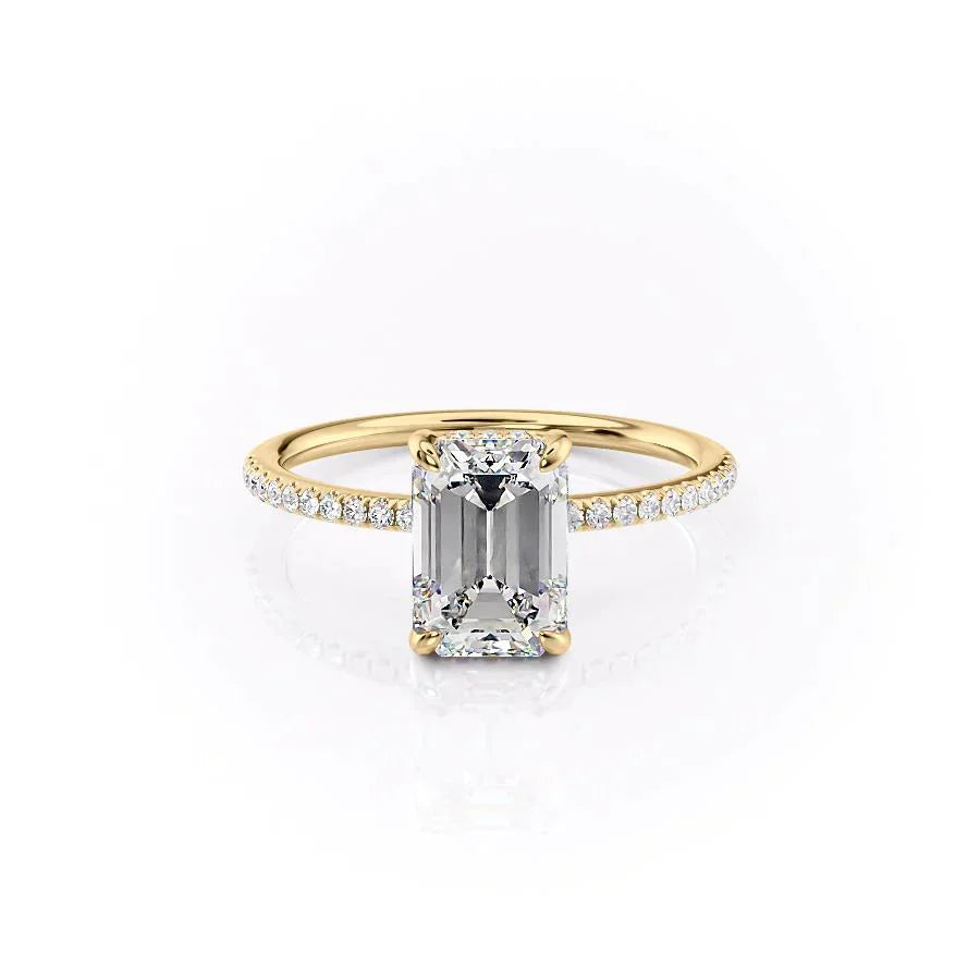 The Pave Kamellie Set With A 3 Carat Emerald Lab Diamond