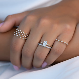 The Pave Kamellie Set With A 3 Carat Emerald Lab Diamond