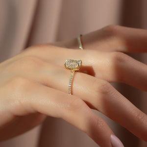 The Pave Kamellie Set With A 3 Carat Emerald Lab Diamond