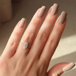 The Pave Kamellie Set With A 2 Carat Marquise Moissanite