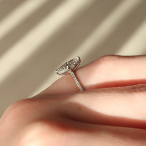 The Pave Kamellie Set With A 2 Carat Marquise Moissanite