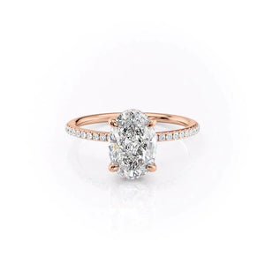 The Pave Kamellie Set With A 2 Carat Oval Lab Diamond