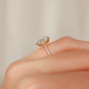 The Pave Kamellie Set With A 1 Carat Oval Moissanite