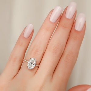 The Pave Kamellie Set With A 1 Carat Oval Moissanite