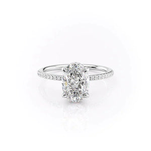 The Pave Kamellie Set With A 3 Carat Oval Lab Diamond