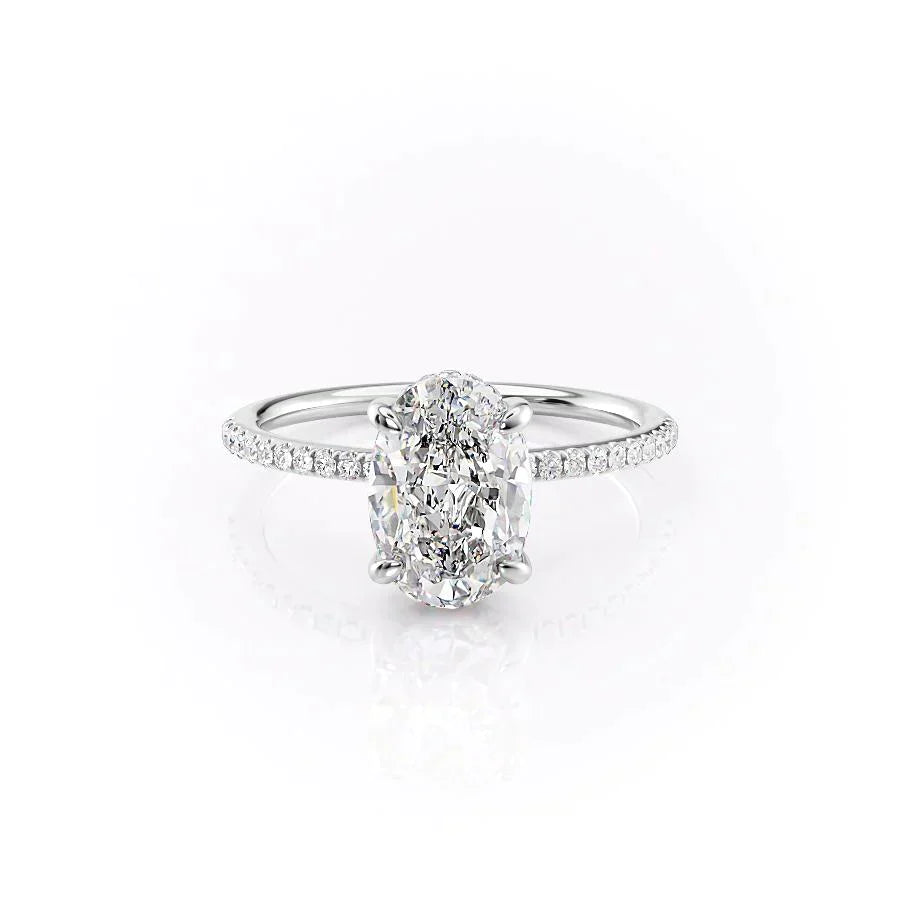 The Pave Kamellie Set With A 2 Carat Oval Lab Diamond