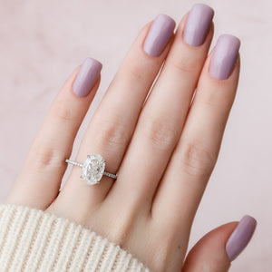The Pave Kamellie Set With A Oval Lab Diamond