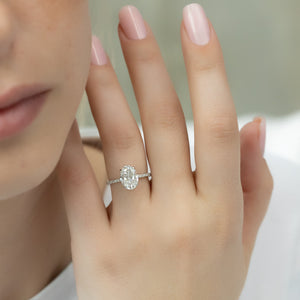 The Pave Kamellie Set With A Oval Lab Diamond