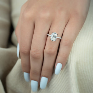 The Pave Kamellie Set With A Oval Lab Diamond
