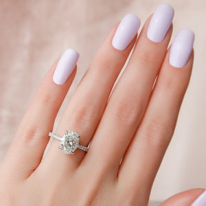 The Pave Kamellie Set With A Oval Lab Diamond