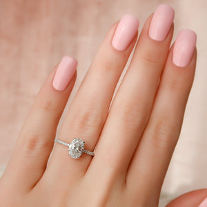 The Pave Kamellie Set With A Oval Lab Diamond