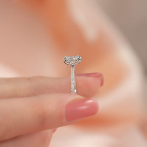 The Pave Kamellie Set With A Oval Lab Diamond