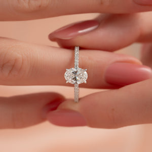 The Pave Kamellie Set With A Oval Lab Diamond