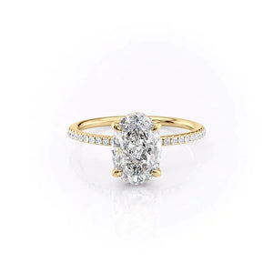 The Pave Kamellie Set With A 2 Carat Oval Lab Diamond