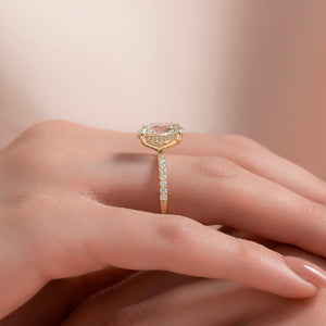 The Pave Kamellie Set With A Oval Lab Diamond