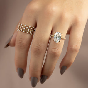The Pave Kamellie Set With A Oval Lab Diamond