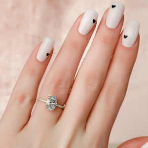 The Pave Kamellie Set With A Oval Lab Diamond