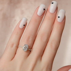 The Pave Kamellie Set With A Oval Lab Diamond