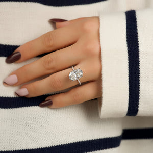 The Pave Kamellie Set With A Oval Lab Diamond