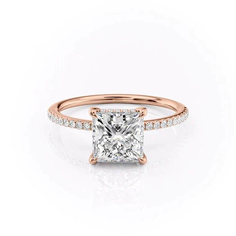 The Pave Kamellie Set With A 5 Carat Princess Moissanite
