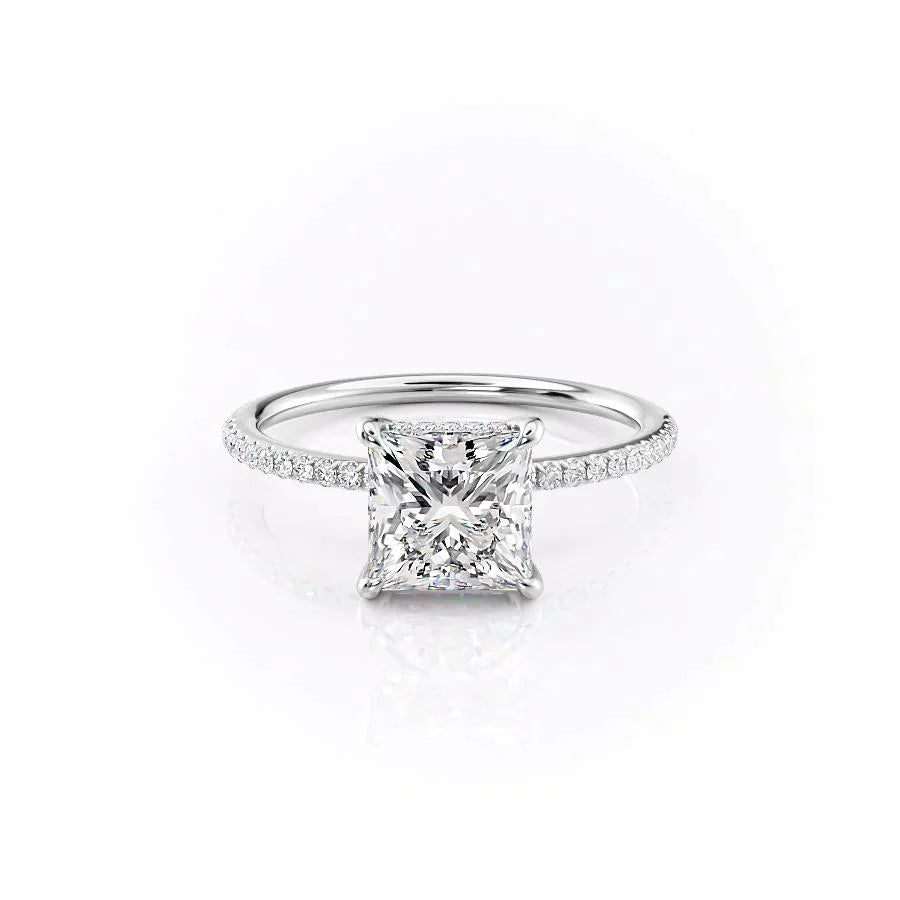 The Pave Kamellie Set With A 4 Carat Princess Moissanite