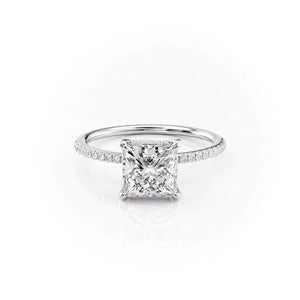 The Pave Kamellie Set With A 1 Carat Princess Lab Diamond