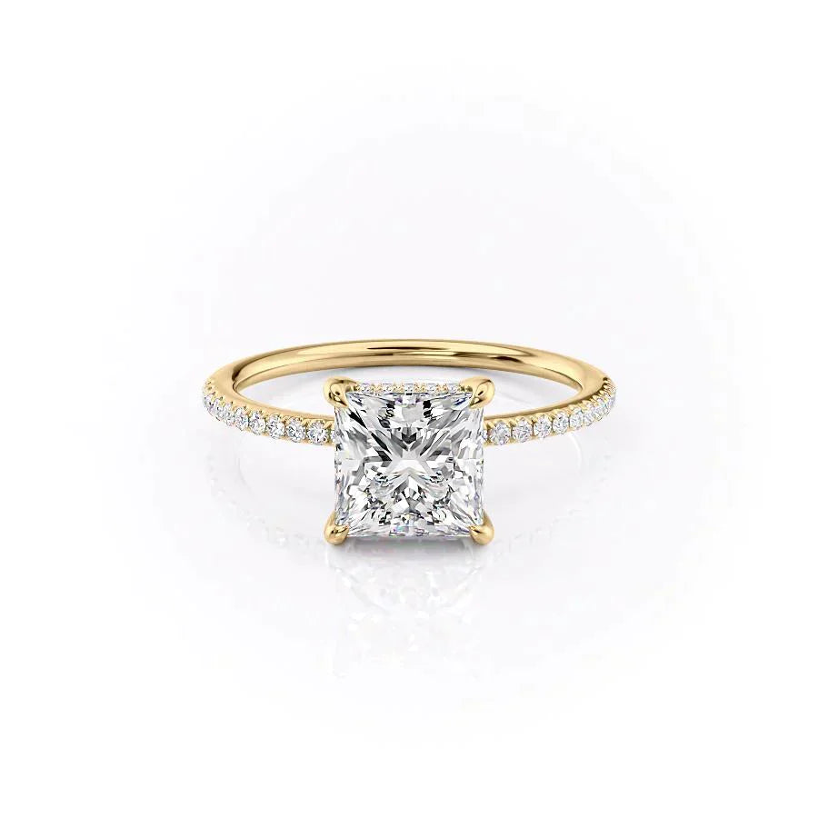 The Pave Kamellie Set With A 1 Carat Princess Moissanite