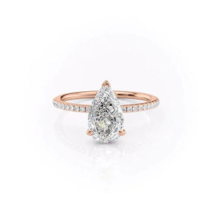 The Pave Kamellie Set With A 1.5 Carat Pear Lab Diamond
