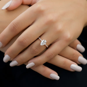 The Pave Kamellie Set With A 3 Carat Pear Lab Diamond
