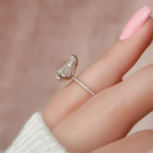 The Pave Kamellie Set With A 3 Carat Pear Lab Diamond