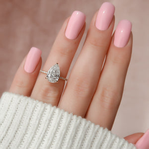 The Pave Kamellie Set With A 3 Carat Pear Lab Diamond