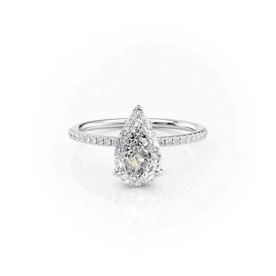 The Pave Kamellie Set With A 2 Carat Pear Lab Diamond