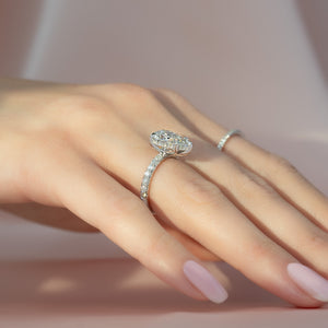 The Pave Kamellie Set With A 2 Carat Pear Lab Diamond