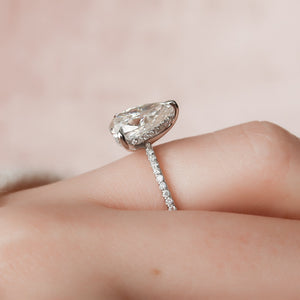 The Pave Kamellie Set With A Pear Lab Diamond