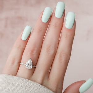 The Pave Kamellie Set With A 2 Carat Pear Lab Diamond