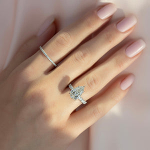 The Pave Kamellie Set With A 2 Carat Pear Lab Diamond