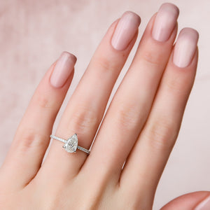 The Pave Kamellie Set With A 2 Carat Pear Lab Diamond