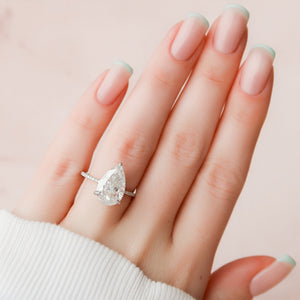 The Pave Kamellie Set With A 2 Carat Pear Lab Diamond