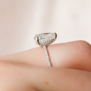 The Pave Kamellie Set With A Pear Lab Diamond