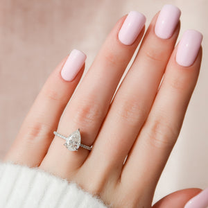 The Pave Kamellie Set With A Pear Lab Diamond