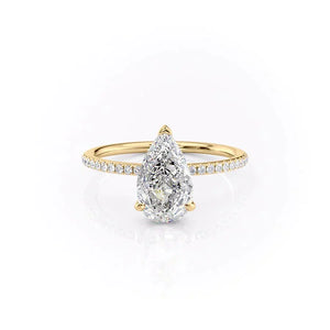 The Pave Kamellie Set With A 3 Carat Pear Lab Diamond