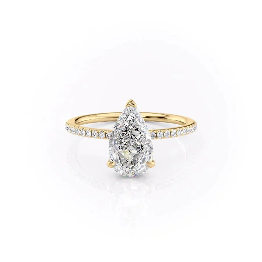 The Pave Kamellie Set With A 1 Carat Pear Lab Diamond
