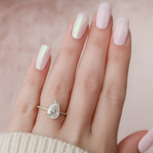 The Pave Kamellie Set With A 5 Carat Pear Moissanite